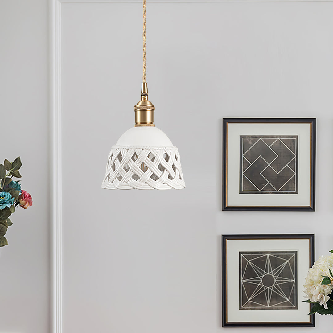 Openwork Ceramic Pendant Lamp - Vakkerlight