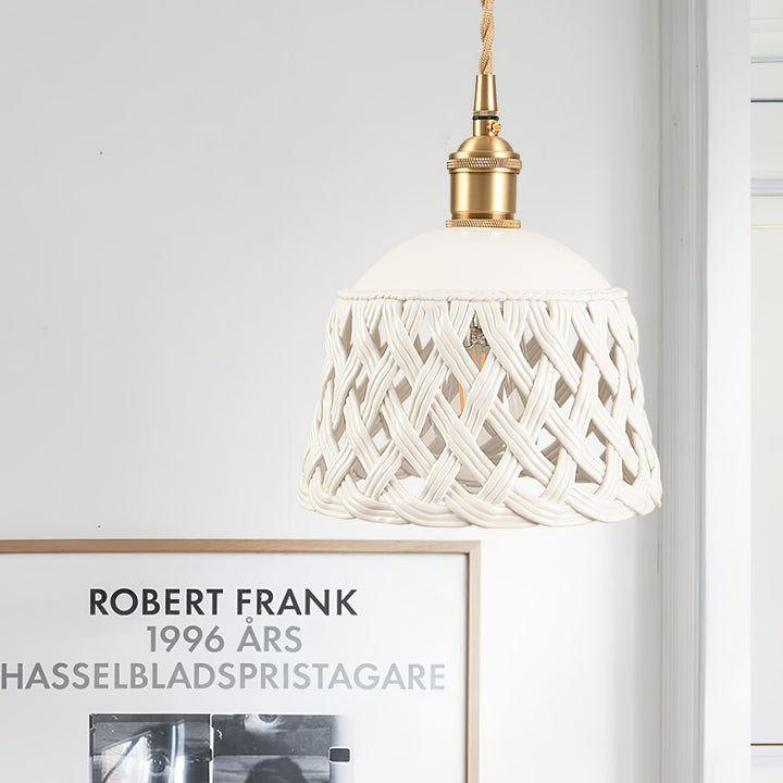 Openwork Ceramic Pendant Lamp - Vakkerlight