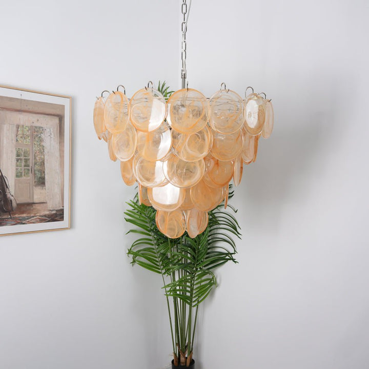 Orange Murano Disc Chandelier - Vakkerlight