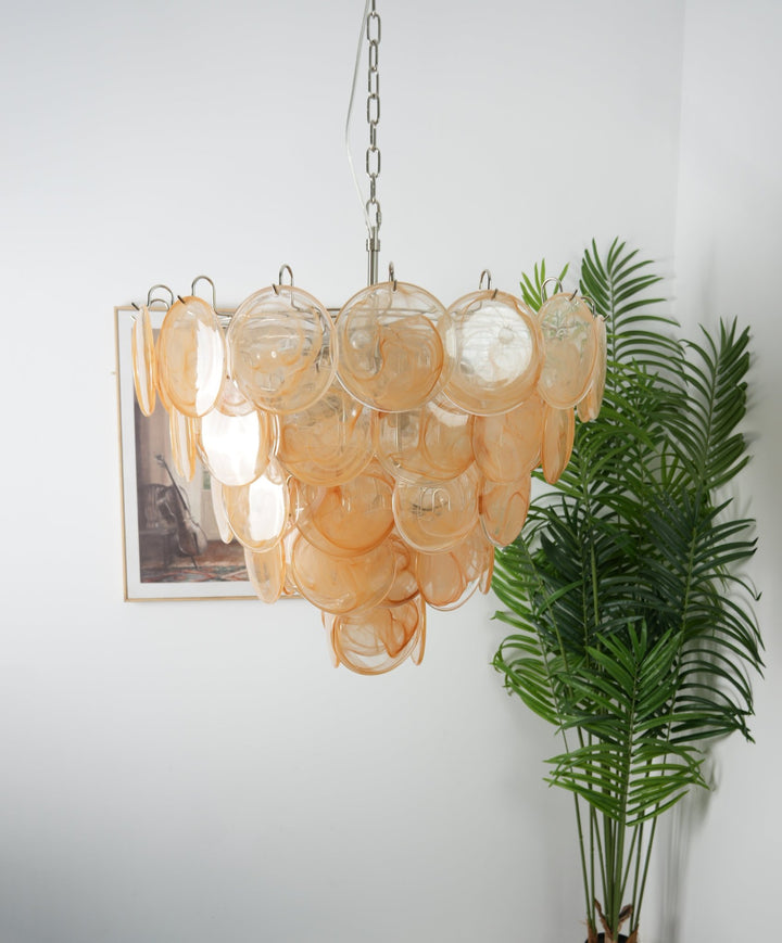 Orange Murano Disc Chandelier - Vakkerlight