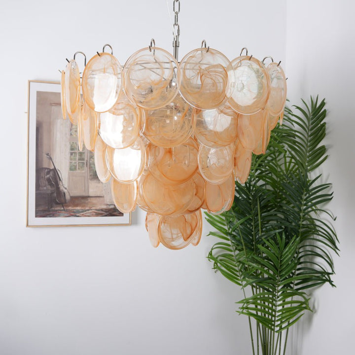 Orange Murano Disc Chandelier - Vakkerlight