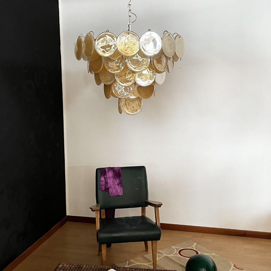 Orange Murano Disc Chandelier - Vakkerlight