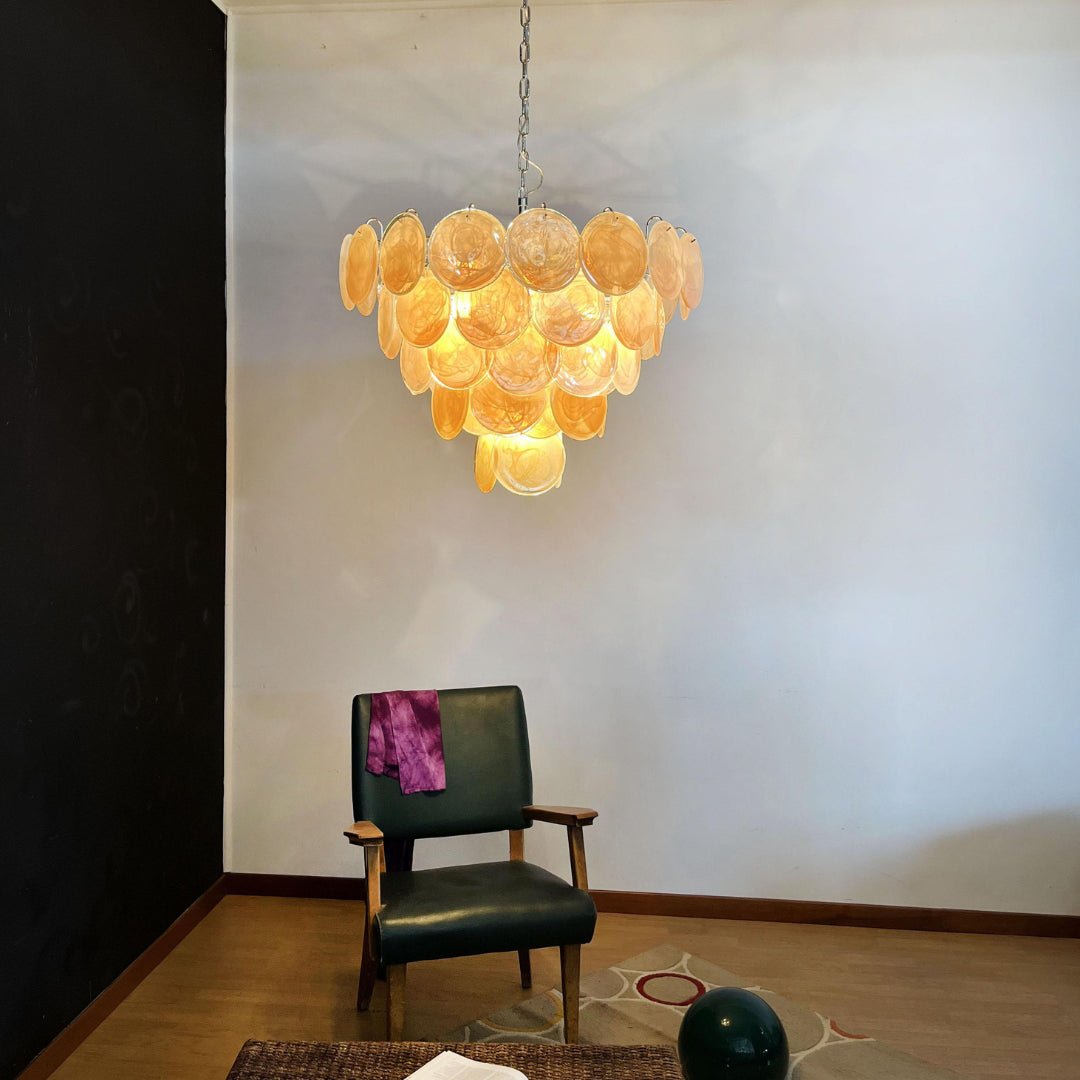 Orange Murano Disc Chandelier - Vakkerlight