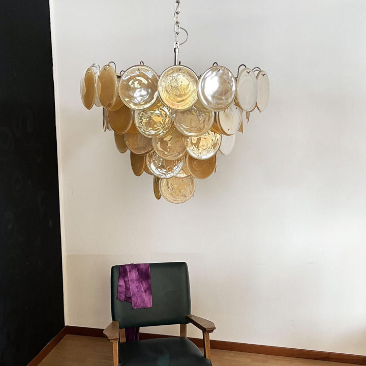 Orange Murano Disc Chandelier - Vakkerlight