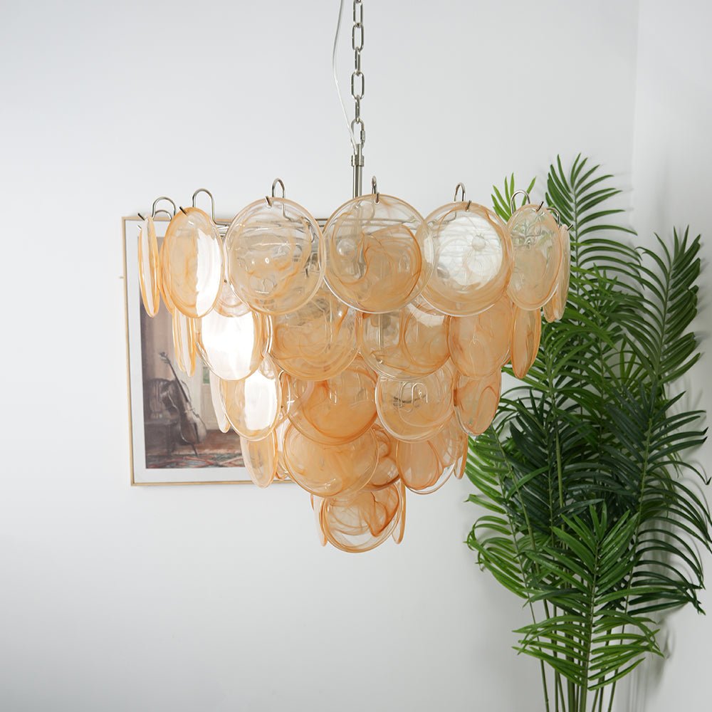 Orange Murano Disc Chandelier - Vakkerlight