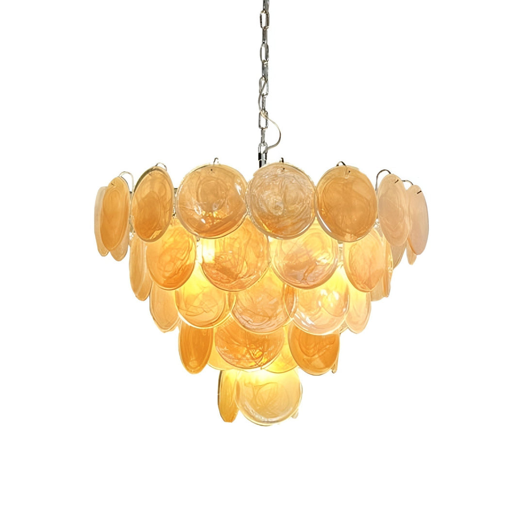 Orange Murano Disc Chandelier - Vakkerlight