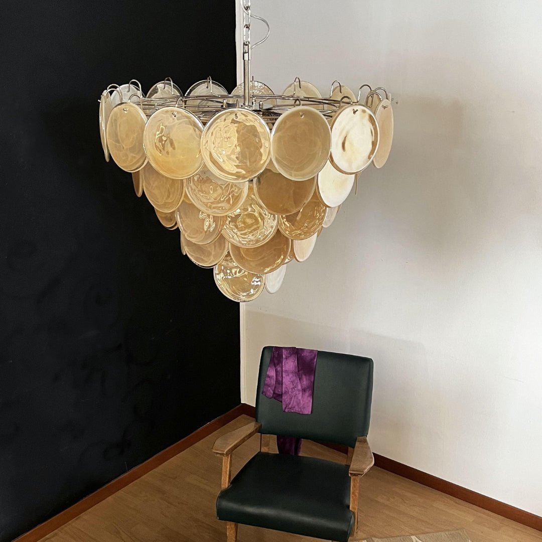 Orange Murano Disc Chandelier - Vakkerlight