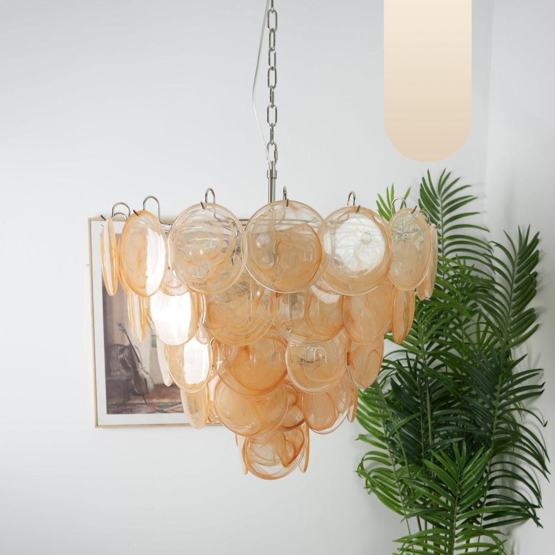 Orange Murano Disc Chandelier - Vakkerlight