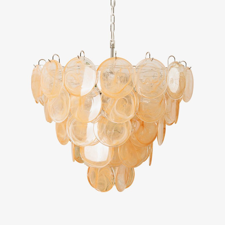 Orange Murano Disc Chandelier - Vakkerlight