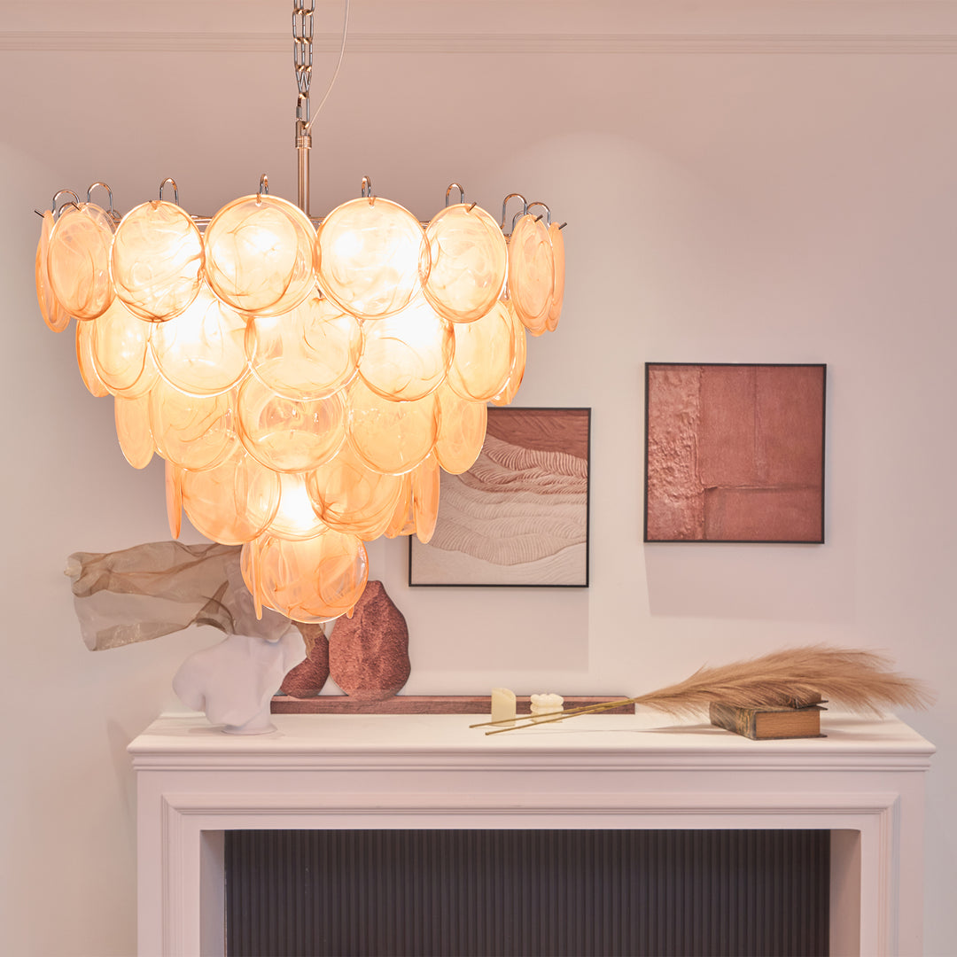 Orange Murano Disc Chandelier - Vakkerlight