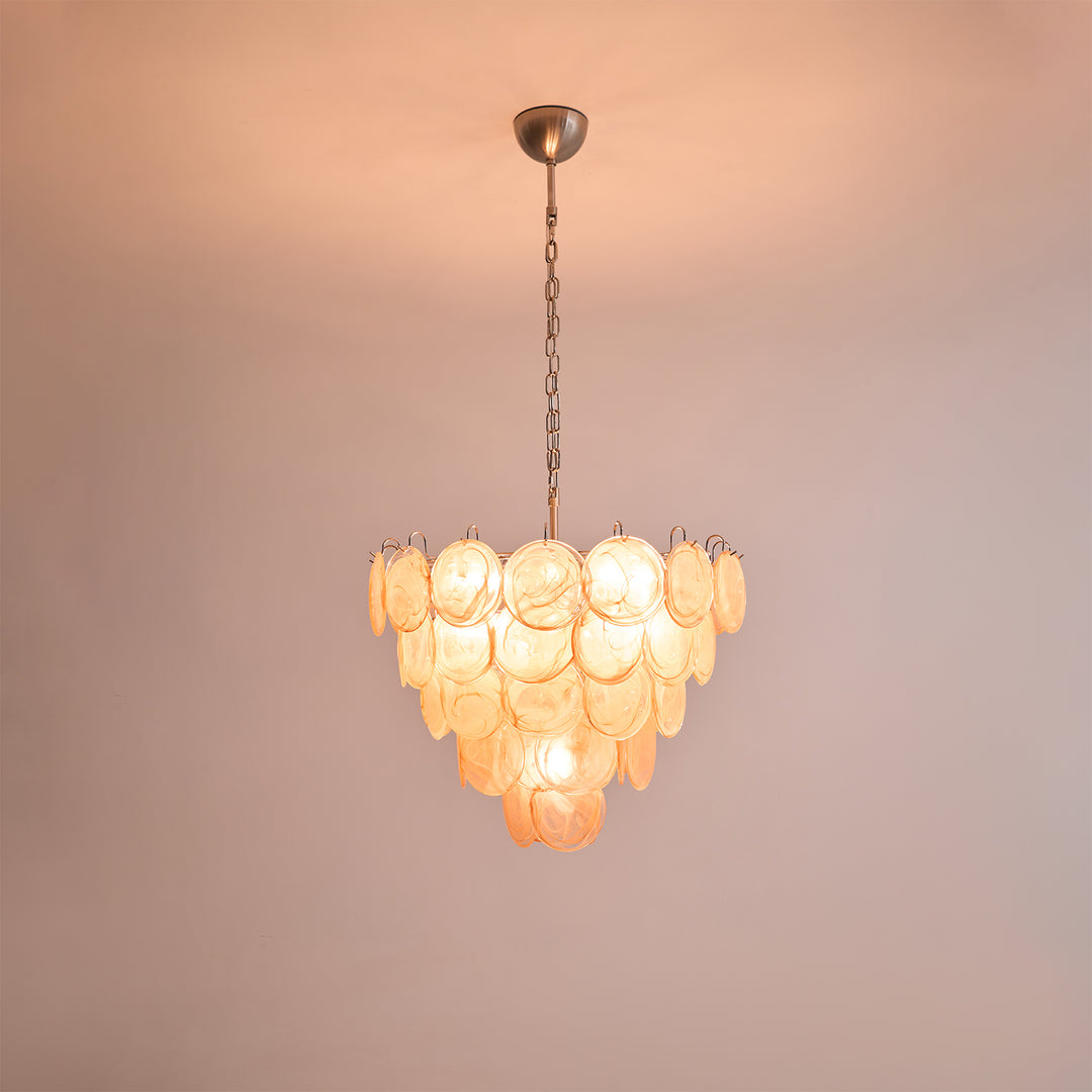 Orange Murano Disc Chandelier - Vakkerlight