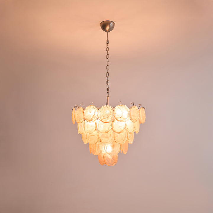 Orange Murano Disc Chandelier - Vakkerlight
