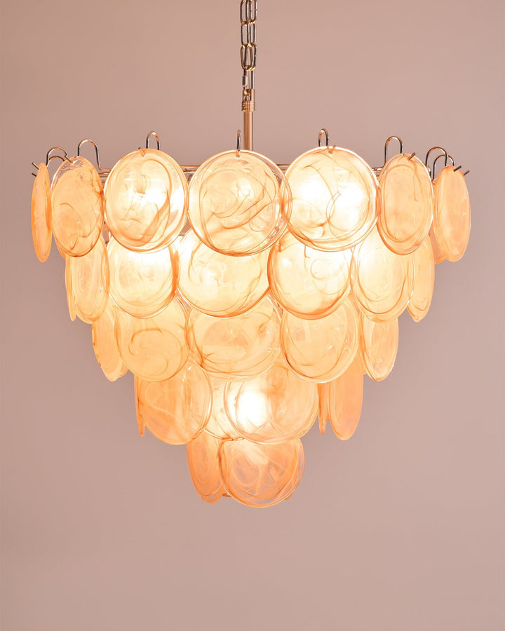 Orange Murano Disc Chandelier - Vakkerlight