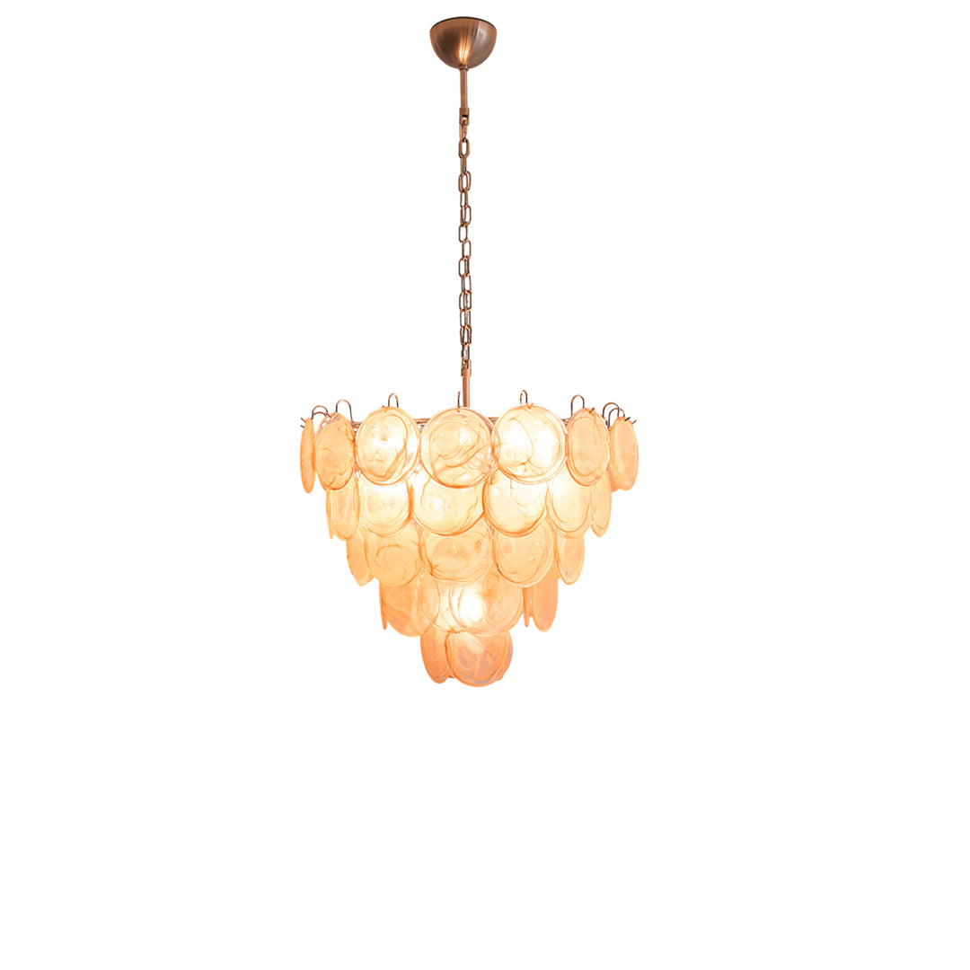 Orange Murano Disc Chandelier - Vakkerlight