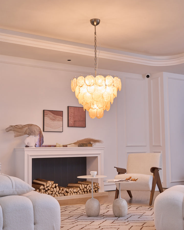 Orange Murano Disc Chandelier - Vakkerlight