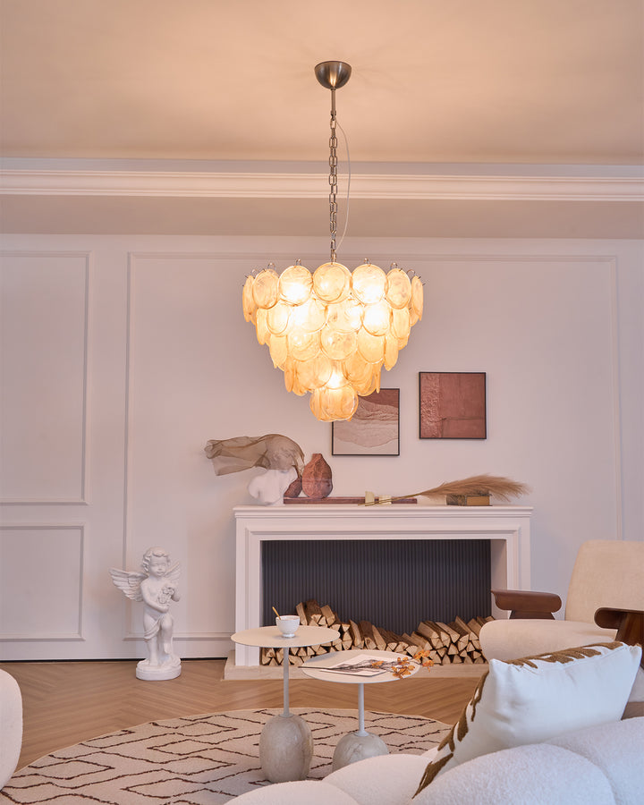 Orange Murano Disc Chandelier - Vakkerlight