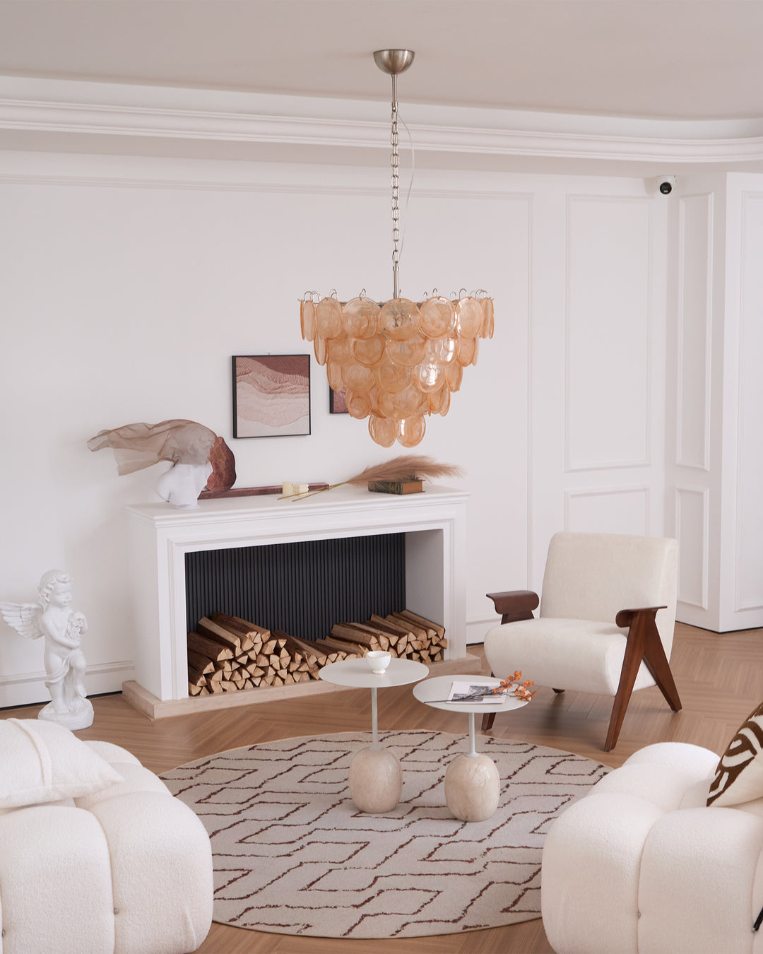 Orange Murano Disc Chandelier - Vakkerlight