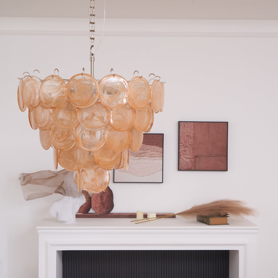 Orange Murano Disc Chandelier - Vakkerlight