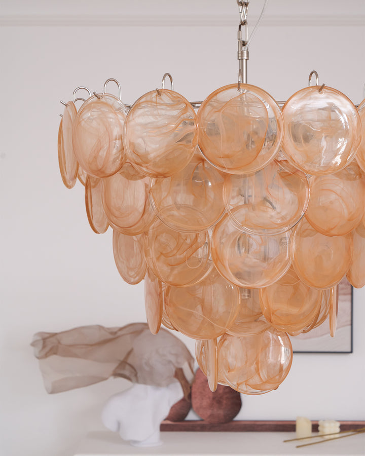 Orange Murano Disc Chandelier - Vakkerlight