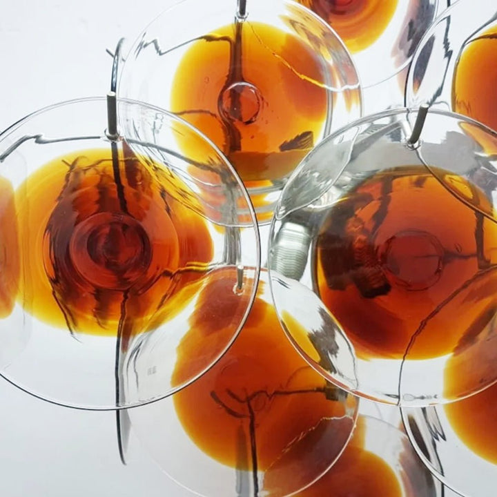 Orange Transparent Murano Disc Chandelier - Vakkerlight