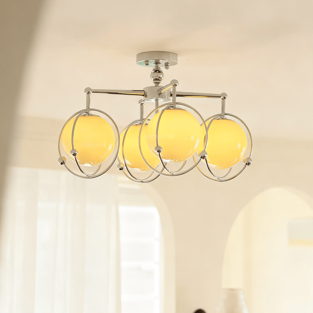 Orb Cage Semi Ceiling Lamp - Vakkerlight