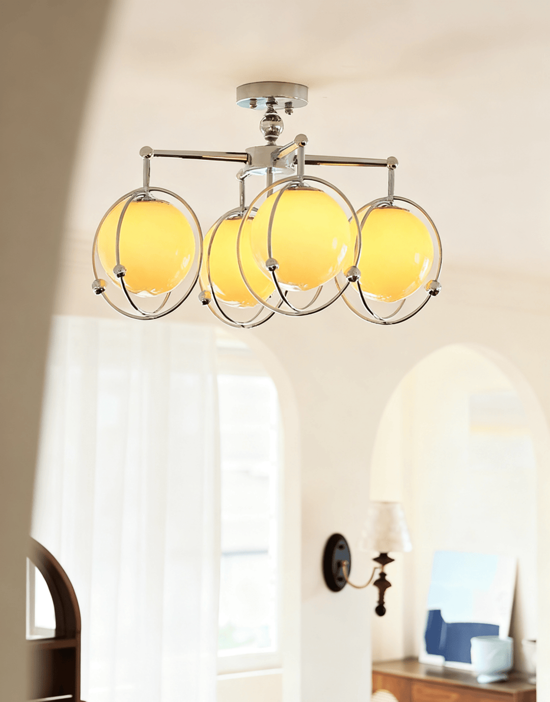 Orb Cage Semi Ceiling Lamp - Vakkerlight