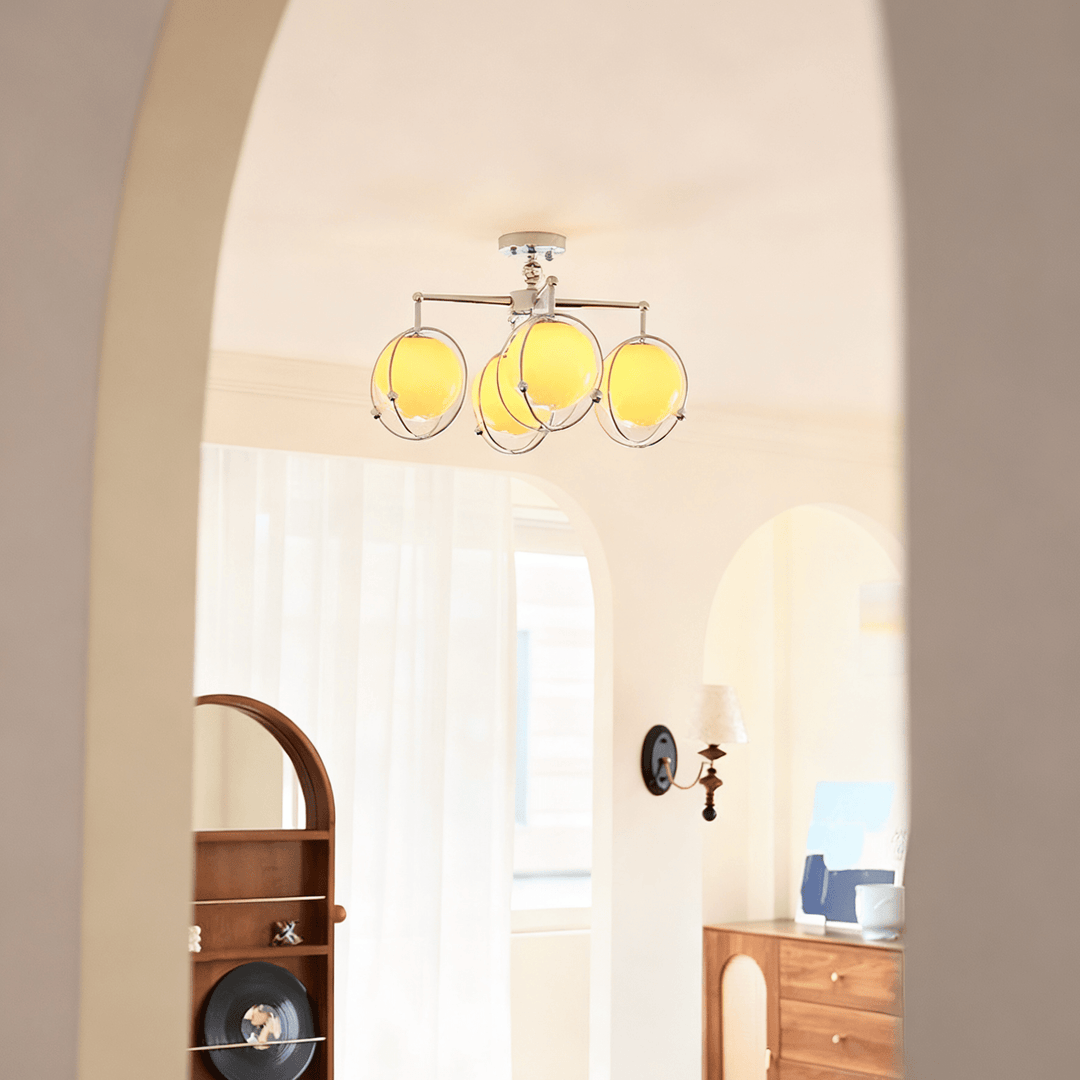 Orb Cage Semi Ceiling Lamp - Vakkerlight