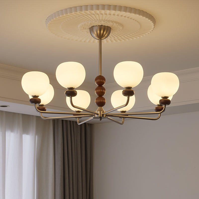 Orb Walnut Chandelier - Vakkerlight