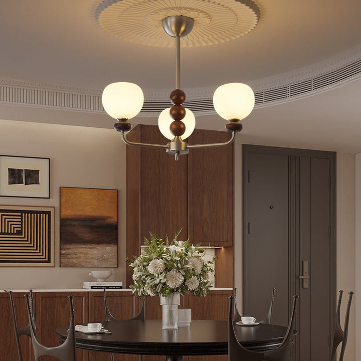 Orb Walnut Chandelier - Vakkerlight