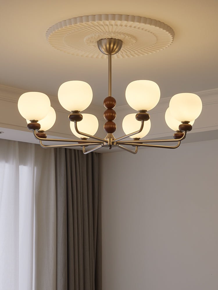 Orb Walnut Chandelier - Vakkerlight