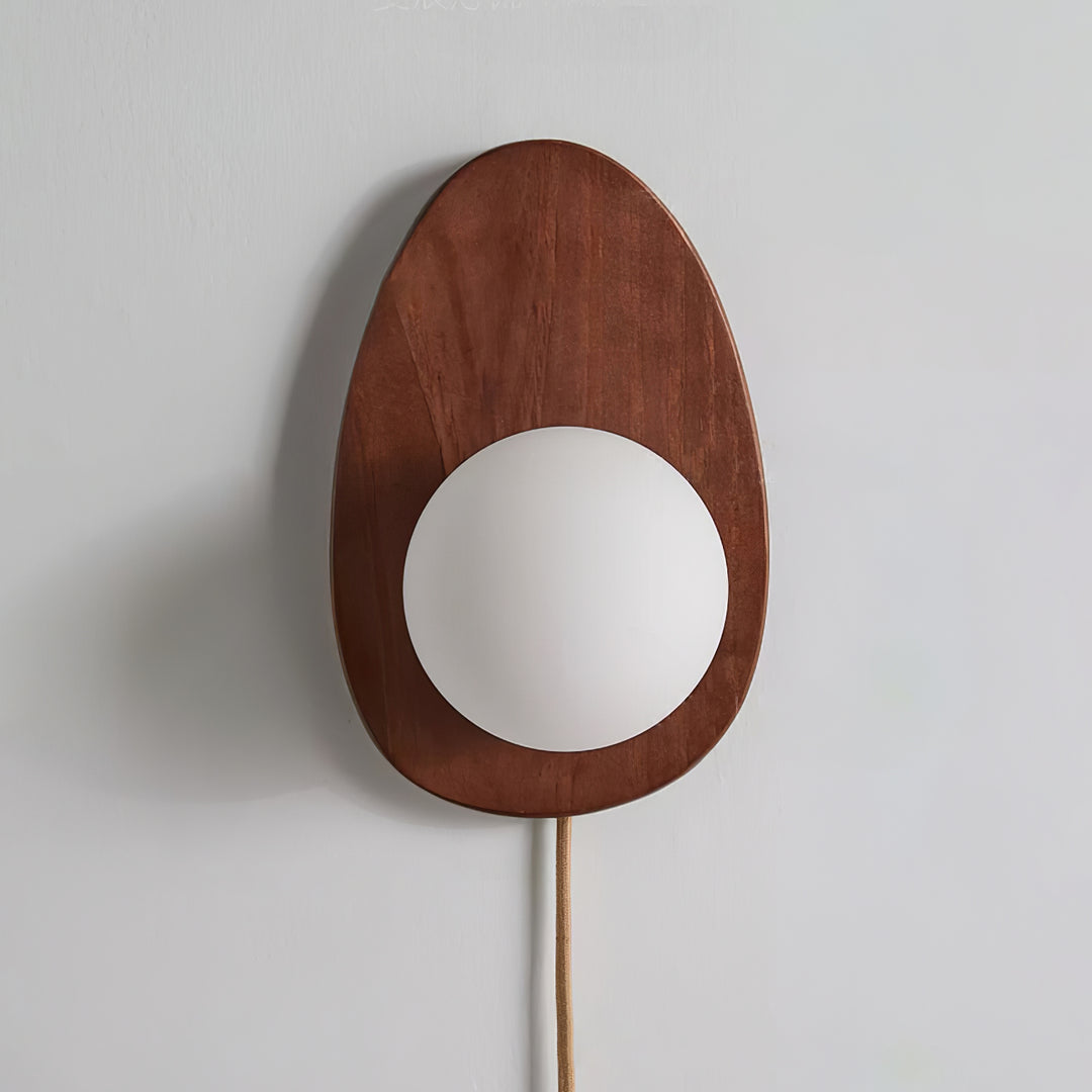 Orba Walnut Plug-in Wall Lamp