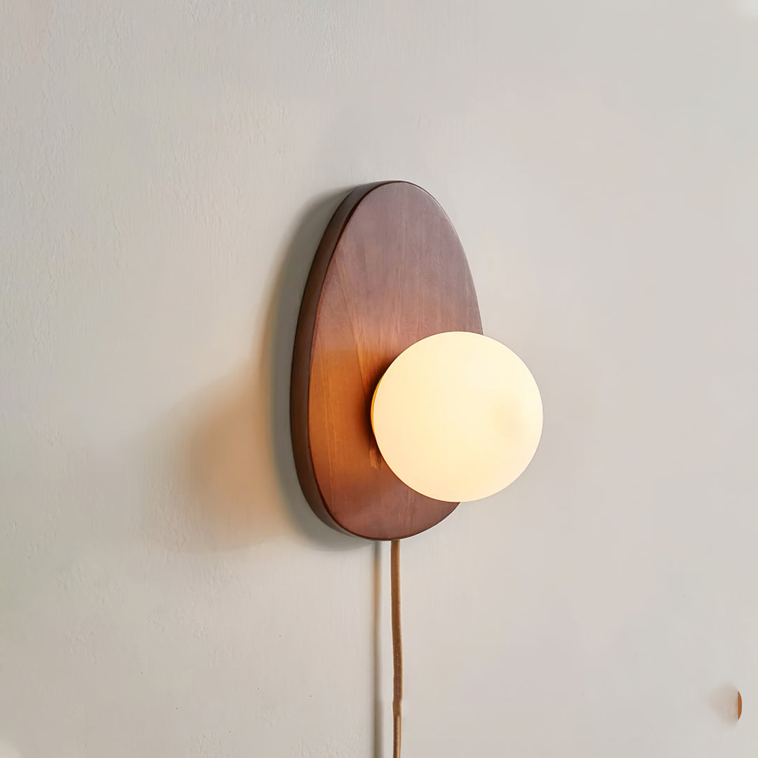 Orba Walnut Plug-in Wall Lamp