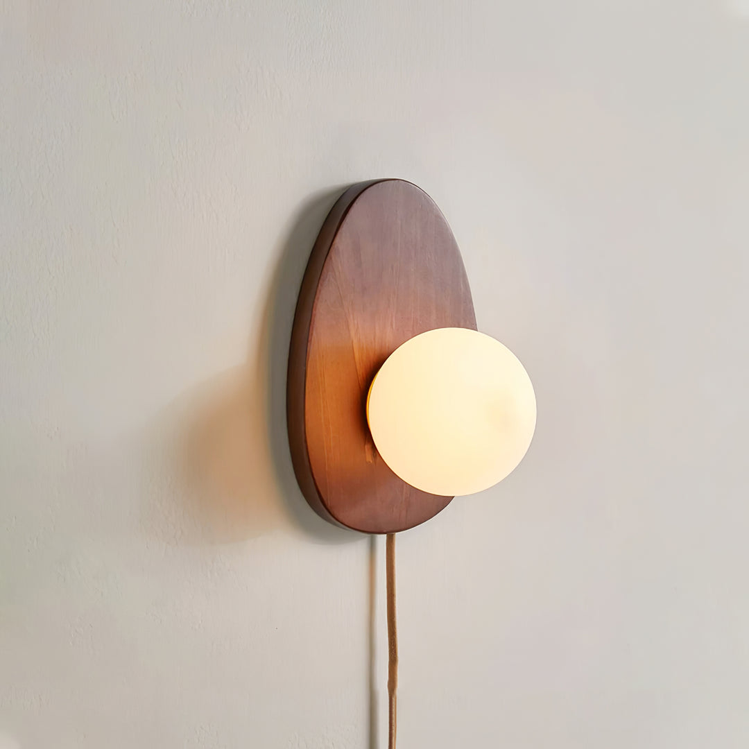 Orba Walnut Plug-in Wall Lamp