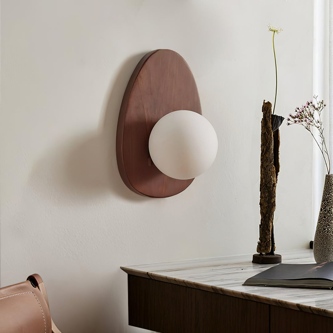 Orba Walnut Wall Lamp