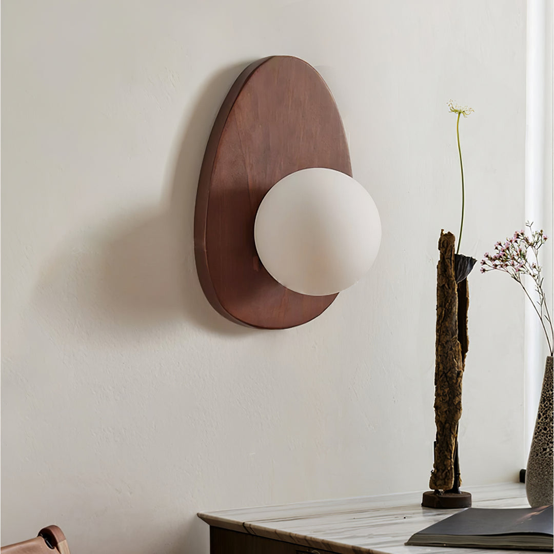 Orba Walnut Wall Lamp