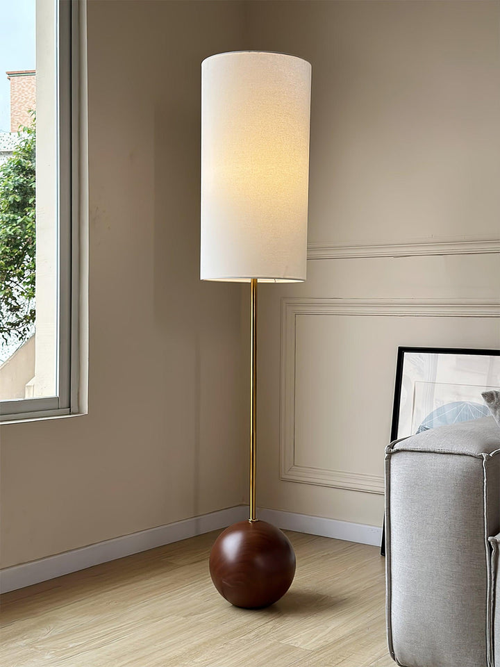 Orbis Wooden Sphere Floor Lamp - Vakkerlight