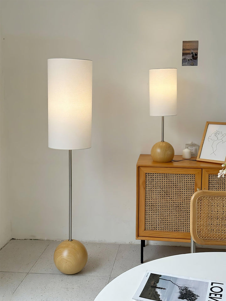 Orbis Wooden Sphere Floor Lamp - Vakkerlight