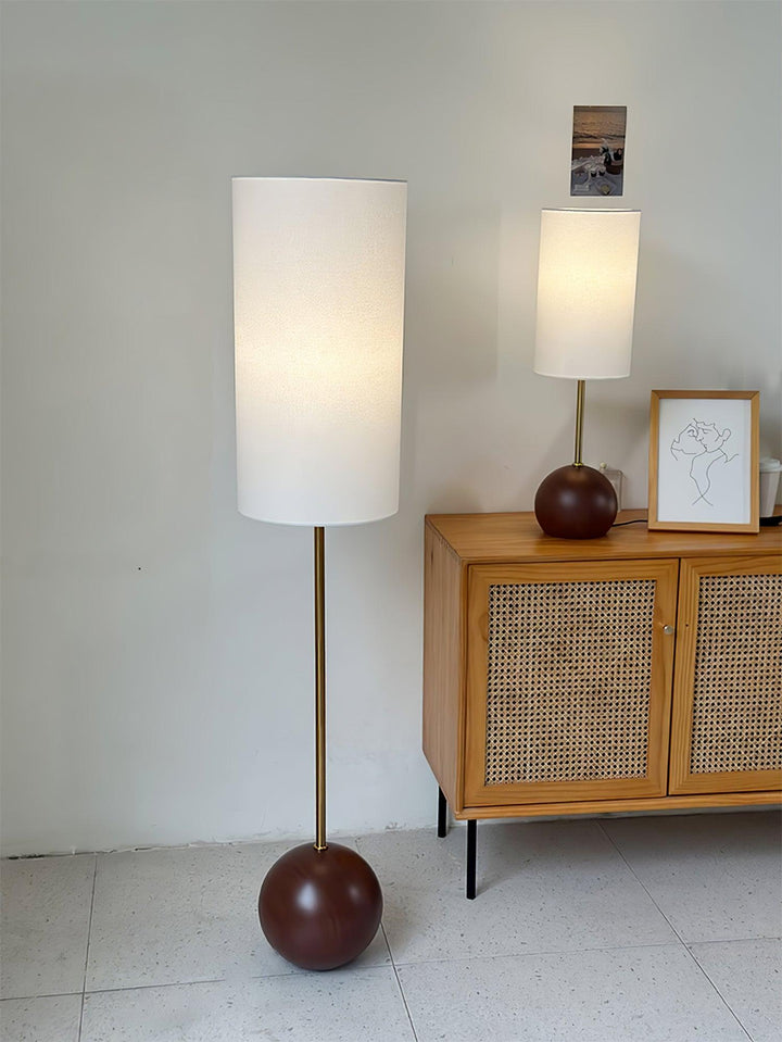 Orbis Wooden Sphere Floor Lamp - Vakkerlight