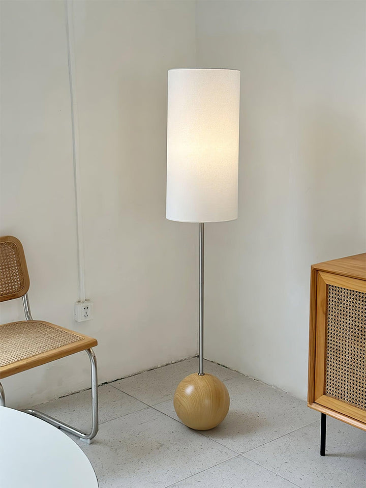 Orbis Wooden Sphere Floor Lamp - Vakkerlight