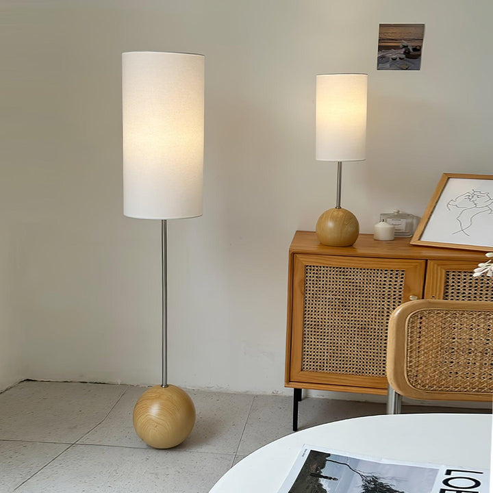 Orbis Wooden Sphere Floor Lamp - Vakkerlight