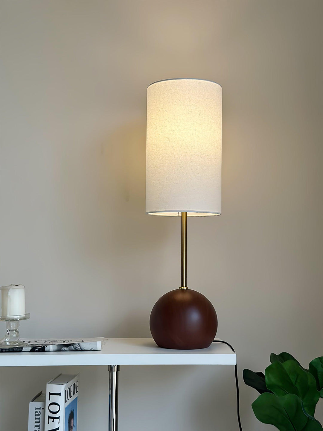 Orbis Wooden Sphere Table Lamp - Vakkerlight