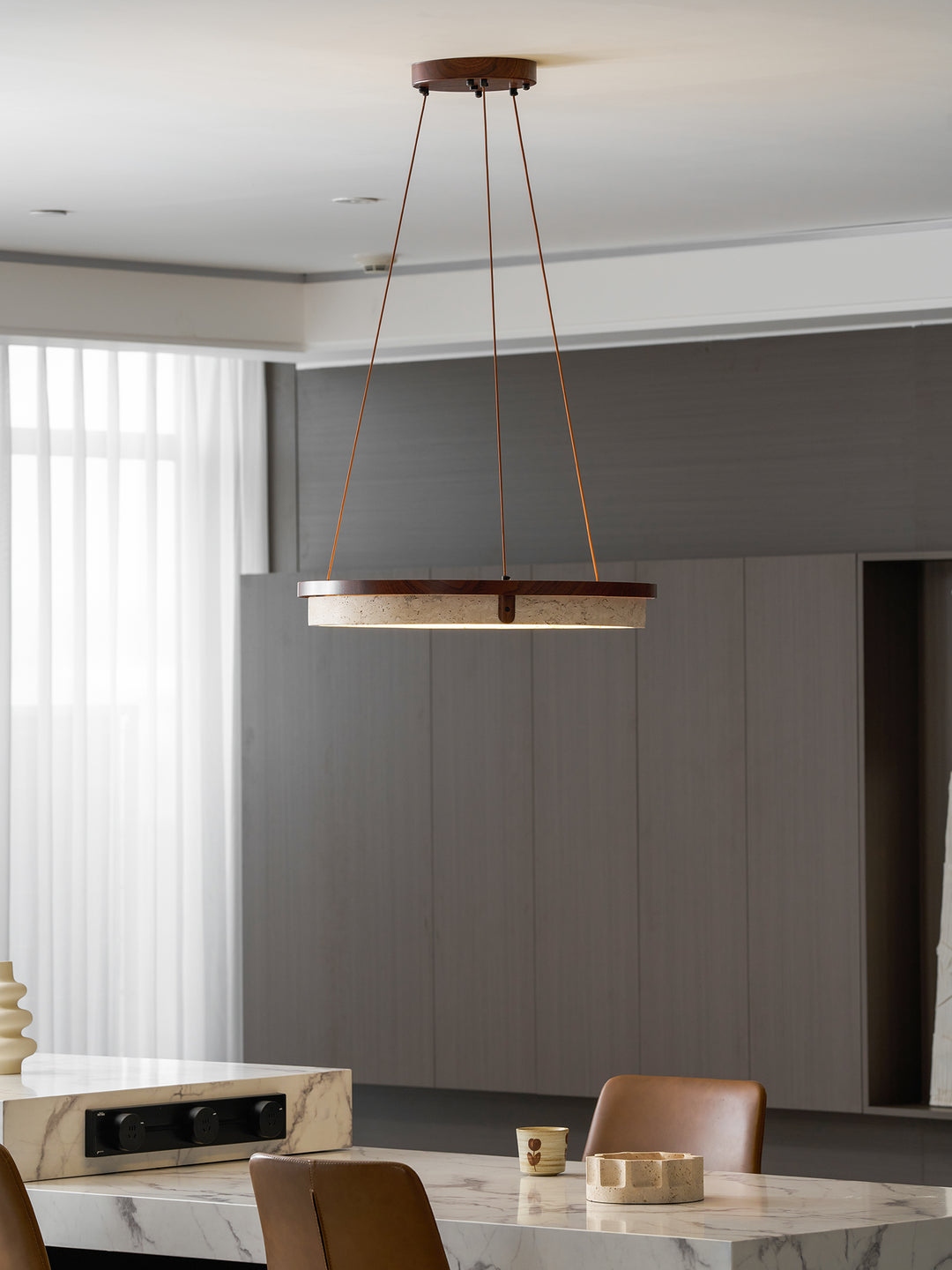 Orbit Travertine Pendant Light - Vakkerlight