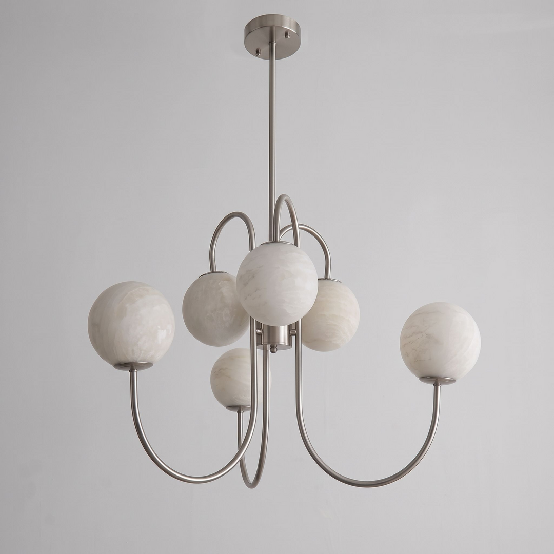Orbita Alabaster Globe Chandelier