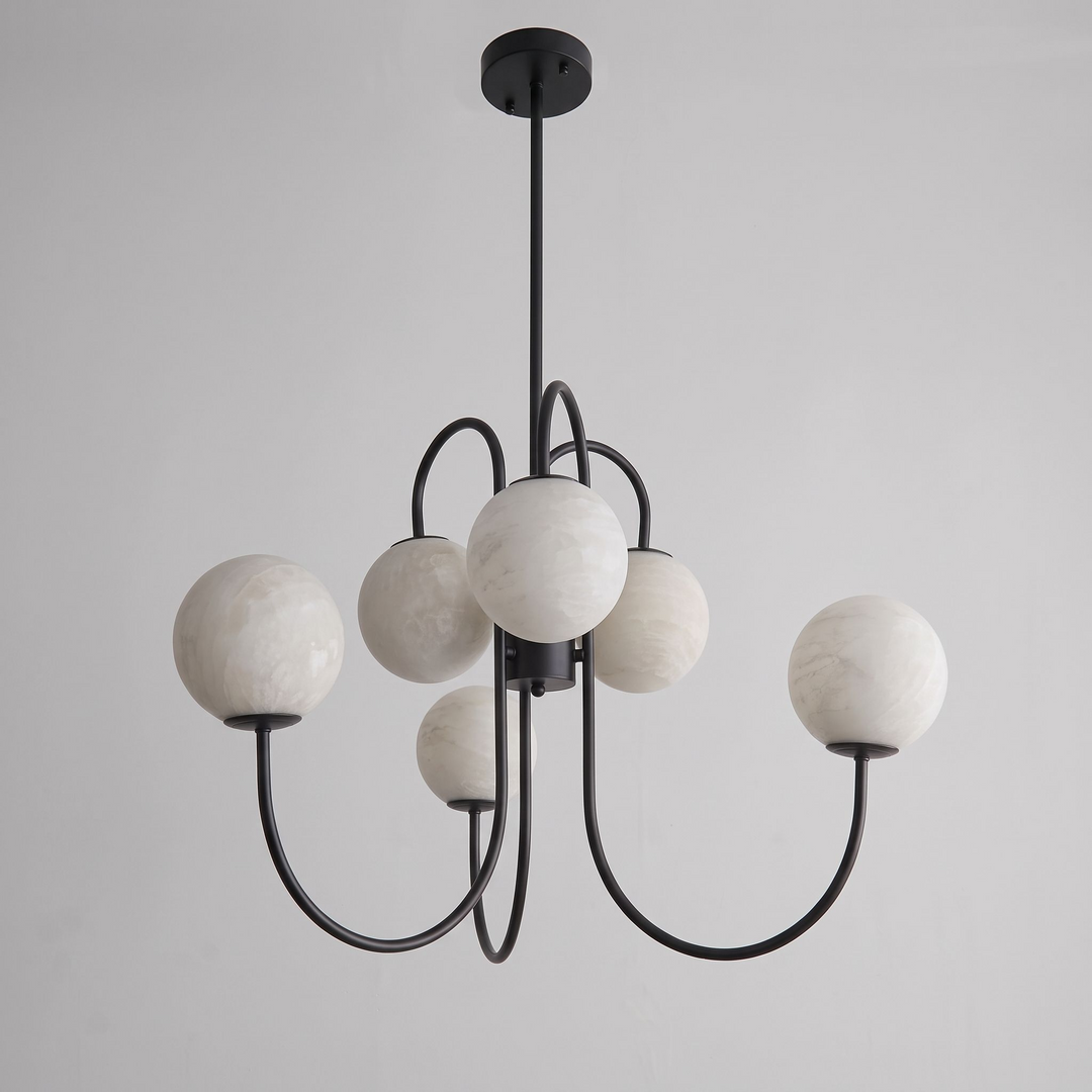 Orbita Alabaster Globe Chandelier