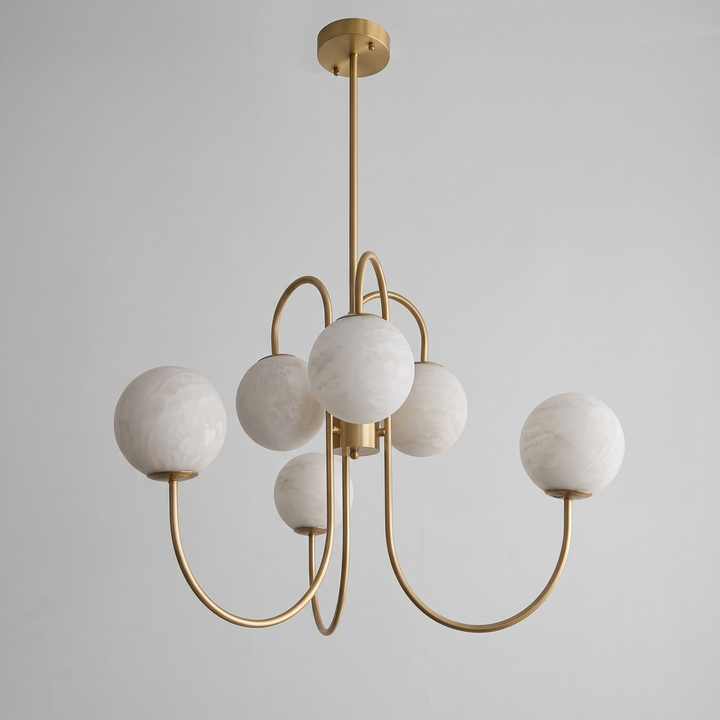 Orbita Alabaster Globe Chandelier