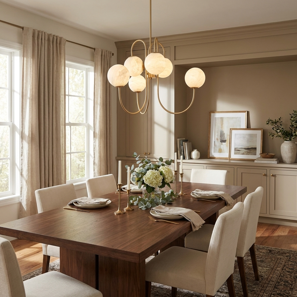Orbita Alabaster Globe Chandelier