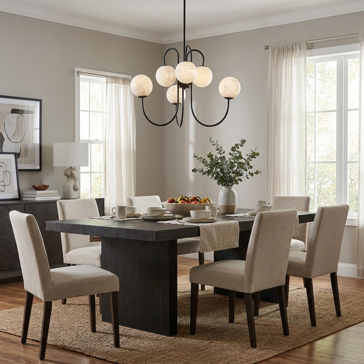 Orbita Alabaster Globe Chandelier