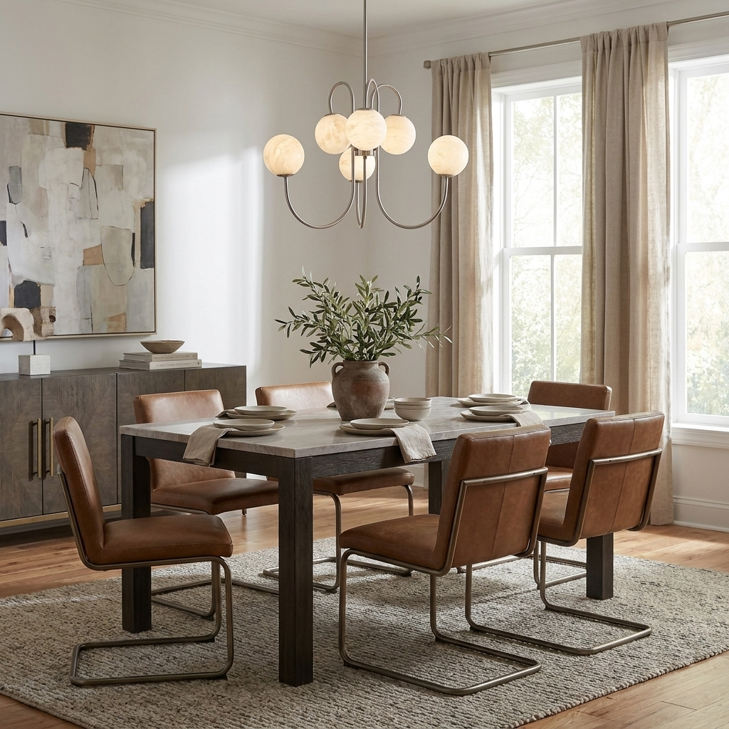 Orbita Alabaster Globe Chandelier