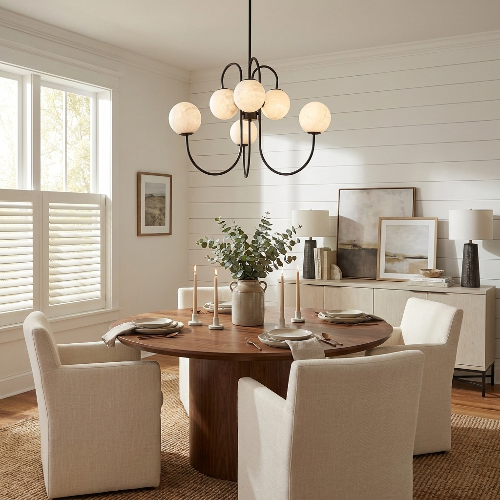 Orbita Alabaster Globe Chandelier
