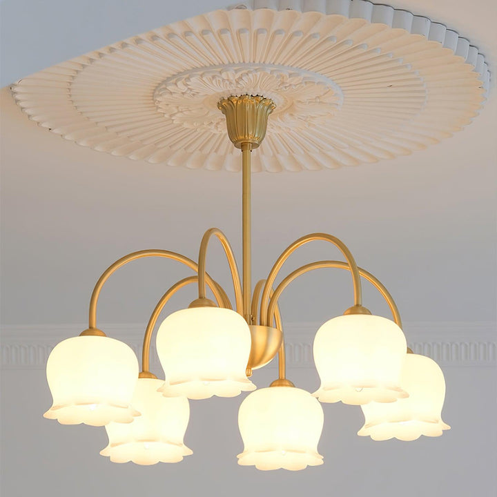 Orchids Brass Chandelier - Vakkerlight